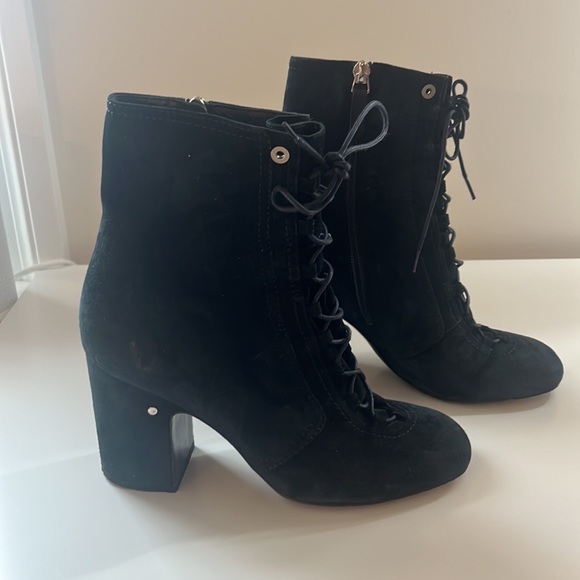 Laurence Decade Black Suede Lace Up Bootie - Picture 5 of 8